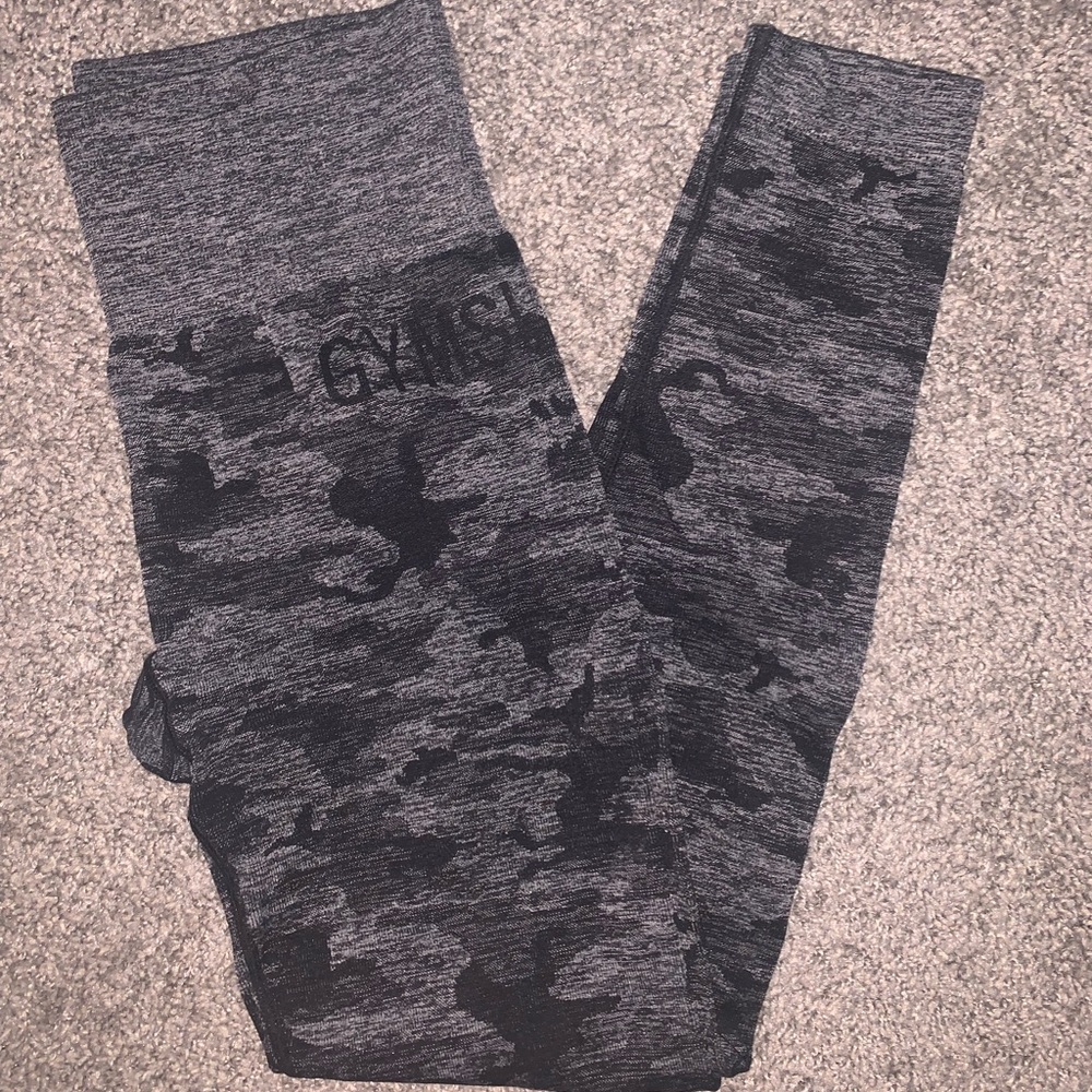 GYMSHARK black camo seamless leggings